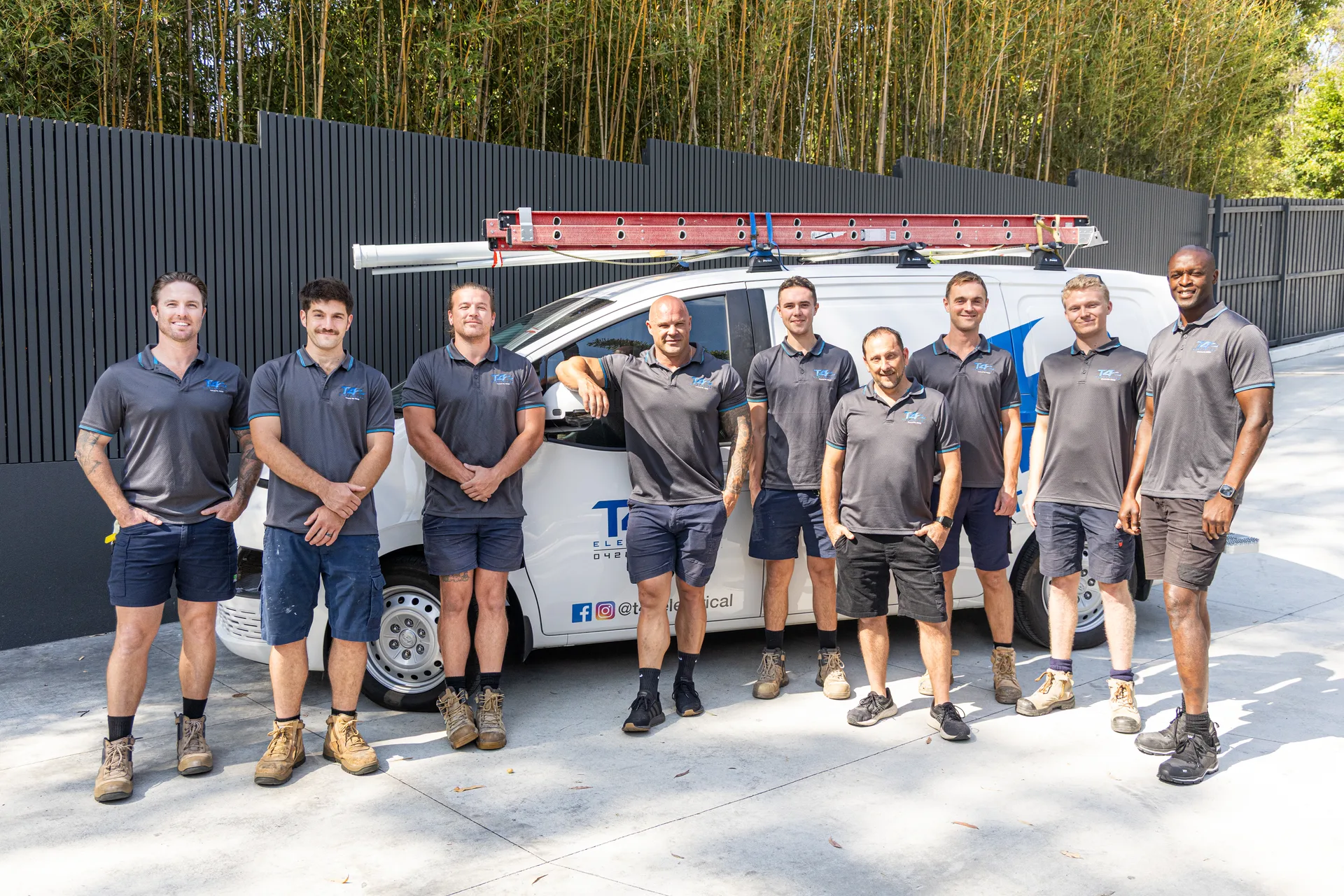 The Family Electrician Burleigh Waters team with a service van
